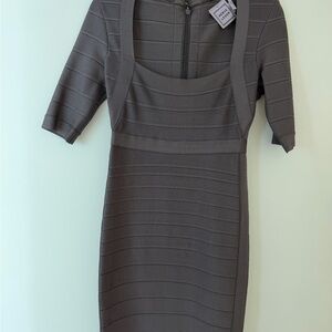 Herve Leger Charcoal Mini Dress